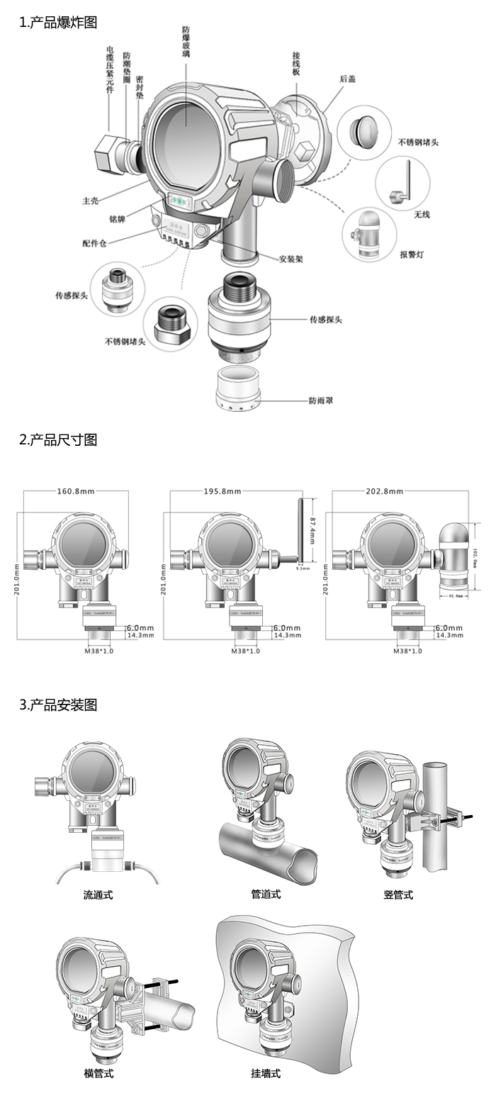 機氣貓固定安裝式1-2-苯并菲濃度檢測儀管道安裝型網(wǎng)絡(luò)版尺寸與安裝圖